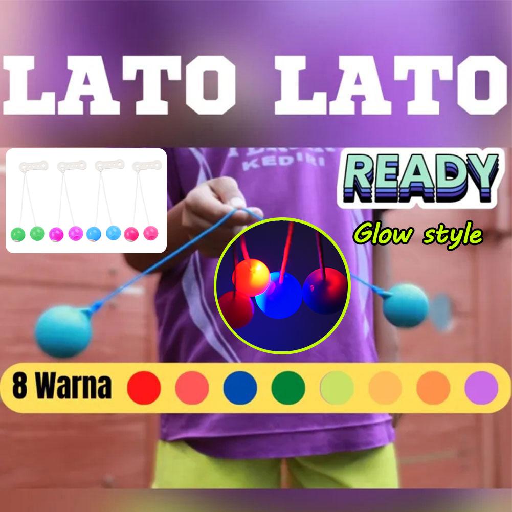 Lato Lato Toys with Light Antistress Noise Maker 4.0 Upgraded High Quality Glow Pro-Clackers Ball Tek-Tek Old School Toys Games. 