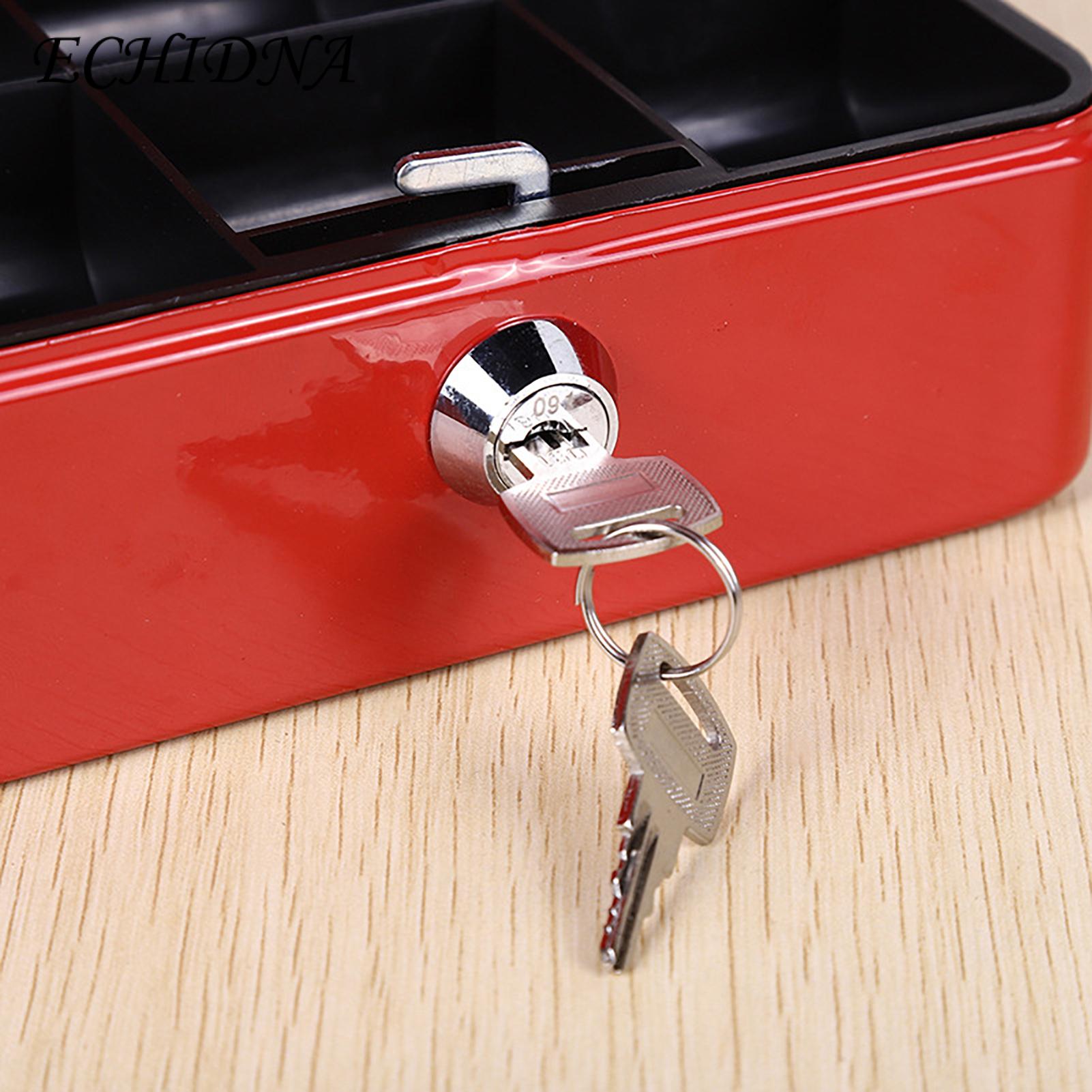 Metal Money Box Secure Fireproof Cash Safe Box with Lock 2 Keys Anti-theft Shockproof Multi-compartment Storage for Valuables Deposit Tin Money Box with Handle. 
