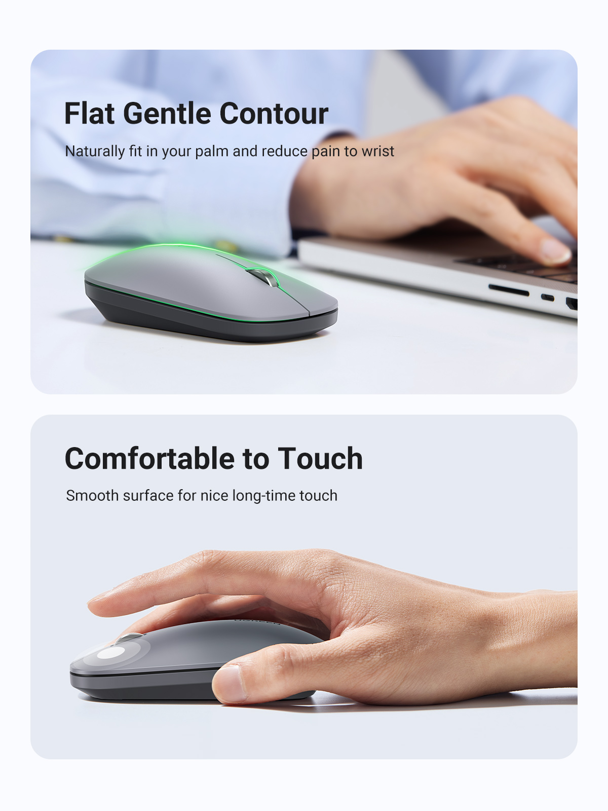 UGREEN Mouse Bluetooth 5.0 Wireless Mouse 4000 DPI Silent Click 2 Mode Mute Mice For MacBook PC Tablet Laptop Mouse. 