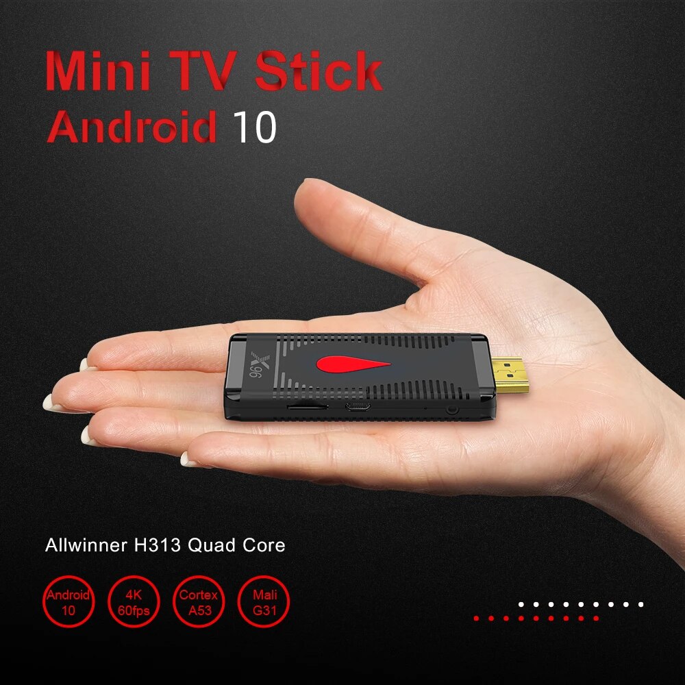 X96 S400 Fire TV Stick Smart TV Box Android 10 Allwinner H313 2.4G Wifi 4K 60fps Mini TV Dongle Receiver Google 3D Media Player. 