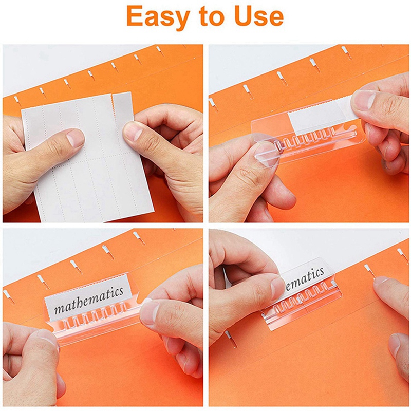 120 Sets Multicolor Hanging File Folder Tabs with Blank Inserts. 