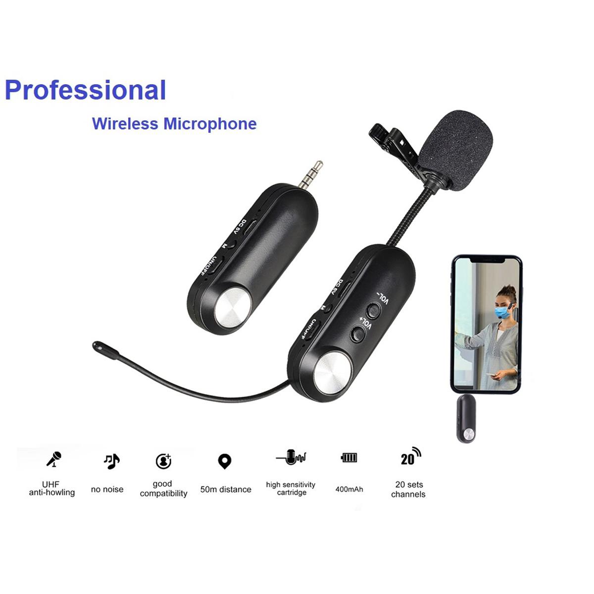 T3 Professional Universal UHF 50M Wireless Mic Headset Podcast Microphone Condenser Microfone for Show Recording Performance Microphones