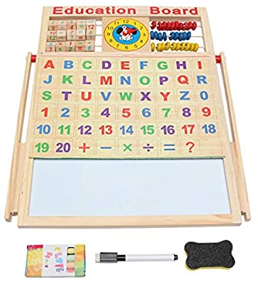 Writing Board Multipurpose Double-Sided Magnetic Wooden Writing Drawing Board. 