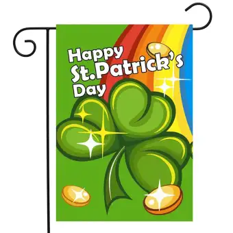 Duangduang St Patrick S Day Garden Flags House Decor Mini Yard