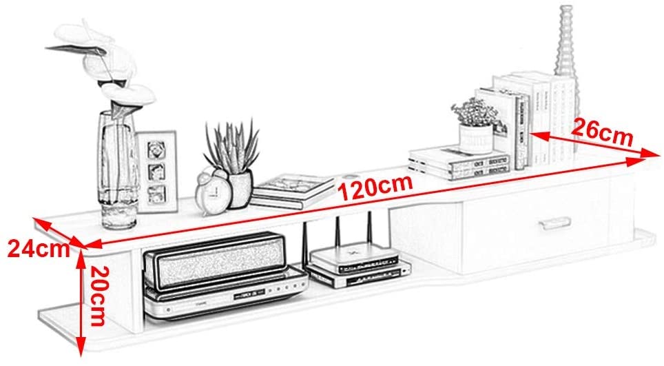 Aldeemart Floating TV Cabinet Wall Hanging TV Stand Wall Mounted TV Cabinet Hanging Entertainment Media Center Storage Console Game Console Audio/Video Console with Open Storage Shelf. 