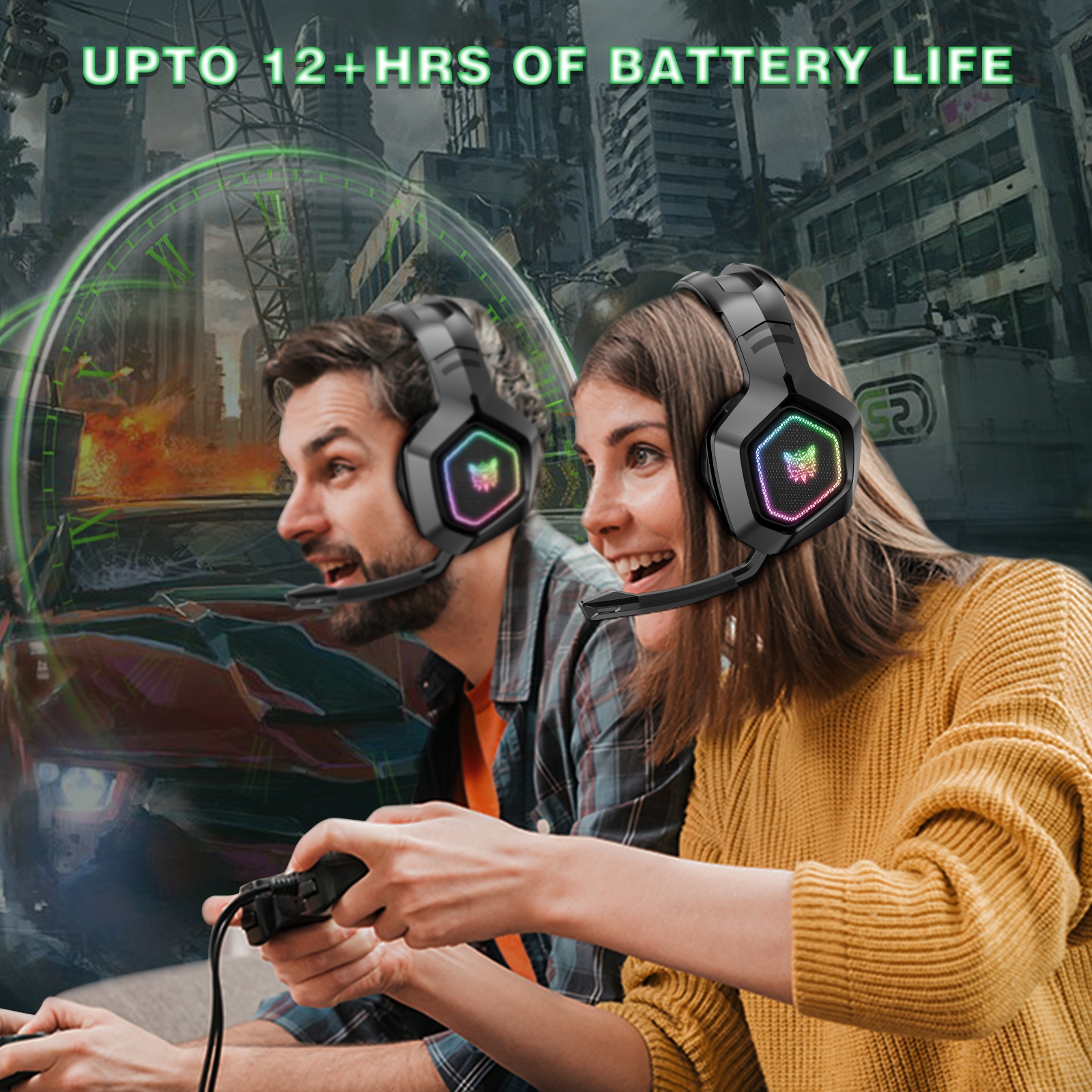 ONIKUMA B100 Bluetooth 5.3 Wireless Bluetooth Headphone with Microphone. 