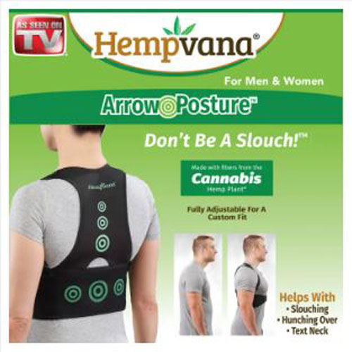 Hempvana Arrow Posture - Fully Adjustable Posture Support & Posture Corrector for Upper Body - Helps Correct Slouching, Text Neck and Hunching Over. 