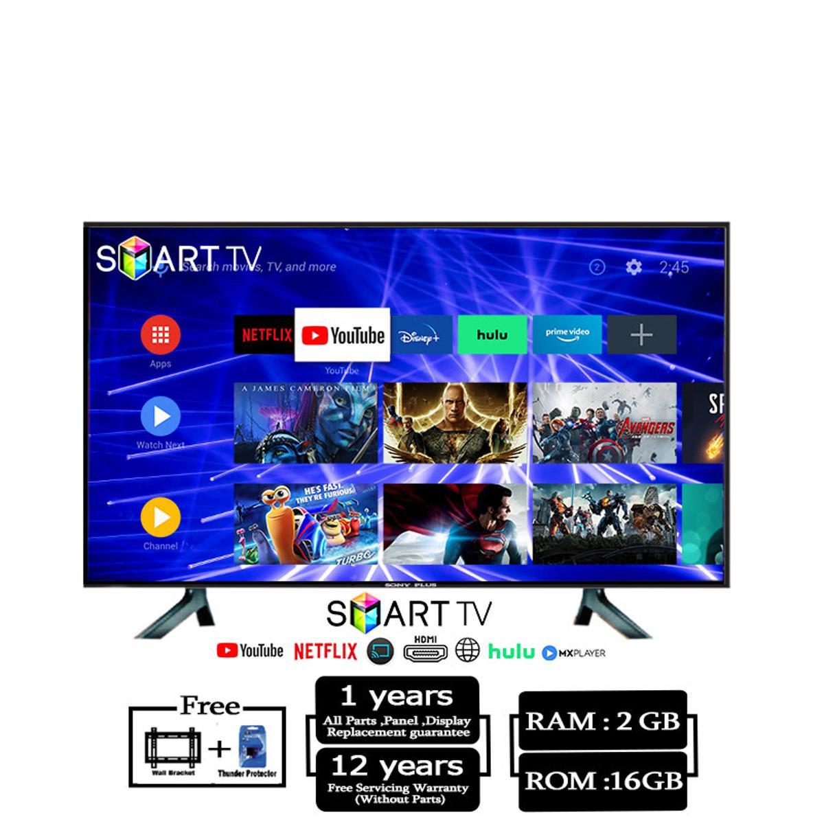 Sony Plus 40 Inch Android Smart Wifi- Voice Control 4K Supported LED TV RAM 2 GB 16 GB