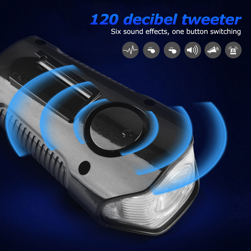 Waterproof Bicycle Light USB Charging Bike Front Light Flashlight Handlebar Cycling Head Light w/ Horn Speed Meter LCD Screen. 