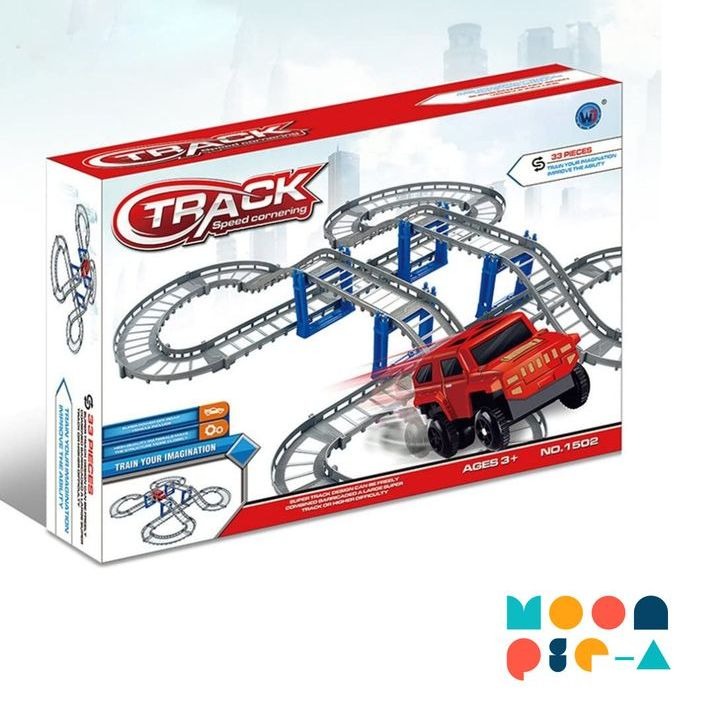 Generic Speed Cornering Racing Car Set Race Track Electric Cars Exercise Ability Parent-Child Toys ful. 