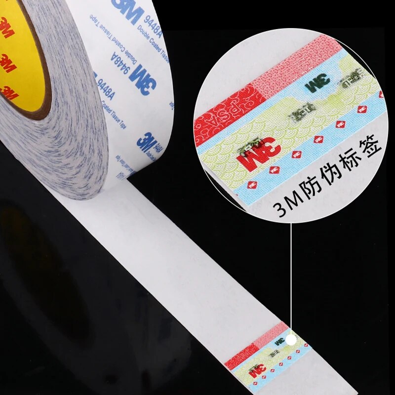 3 M 9448A Double Sided Adhesive Tape Ultra Thin Slim for Mobile Phone Screen LCD Display Digitizer Repair 5-30mm*50 Meters. 