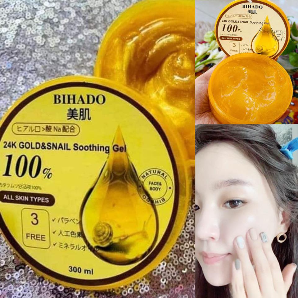 BIHADO 24K Gold & Snail Soothing Gel 300ml. 