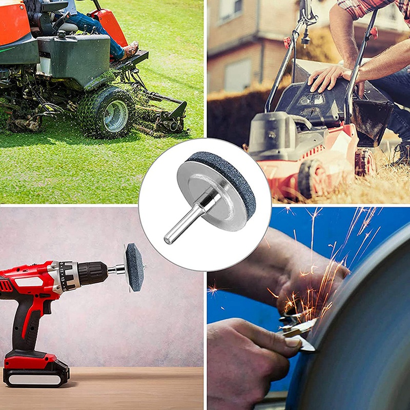 Lawn Mowers Blade Sharpener Tool Drill Attachment Sharpening Kit Lawnmower Blades Sharpener for Power and Hand Drill. 