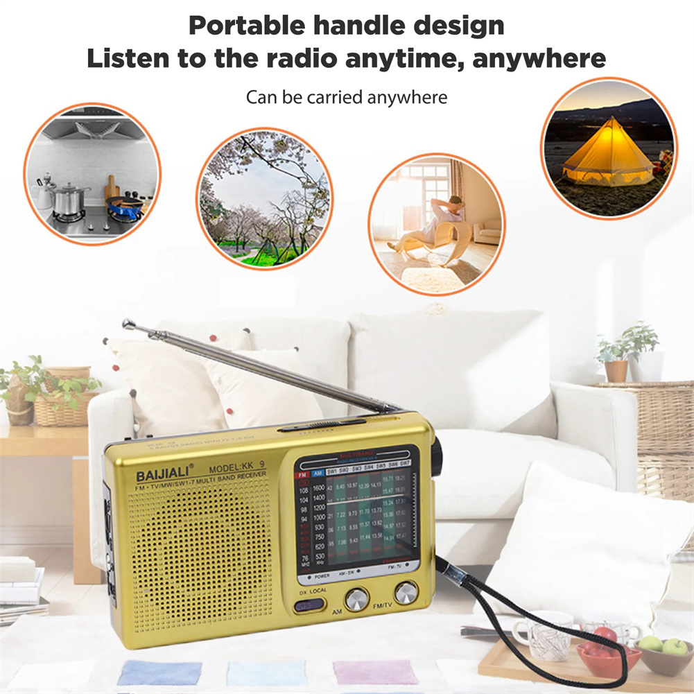 KK9 SW AM FM Weather Radio Portable Pocket Radio Bluetooth Rechargeable Mini Radio Receiver For Emergency Hurricane Walking. 
