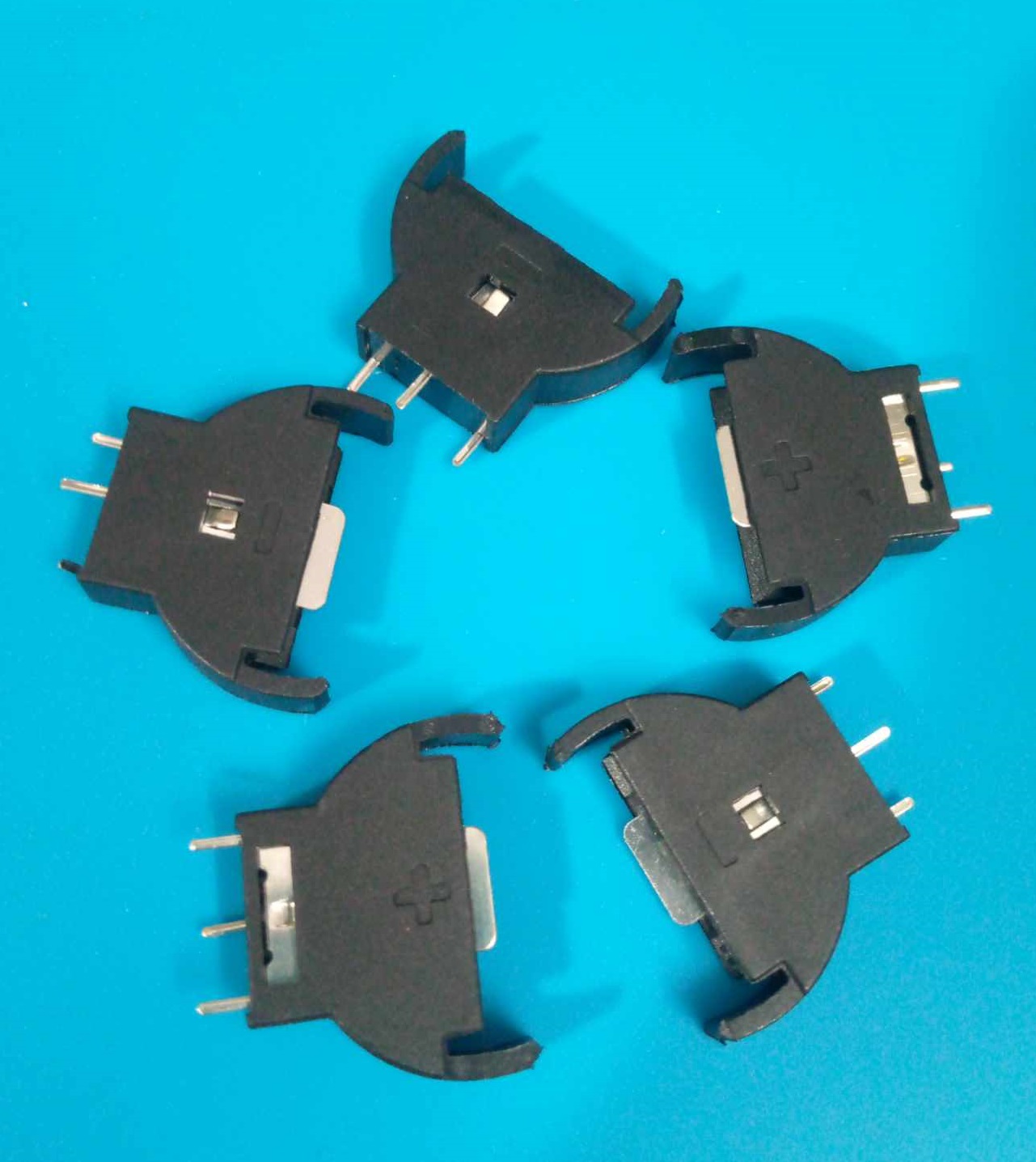 5Pcs - CMOS CR2032 Holder Vertical Battery Holder PCB Mount CR2032 Battery Holder Coin Cell Button Socket Holder Case CR2032 Vertical Coin Cell Button Battery Holder Case 3 Pin CR2032 Solder Mounting Lead. 