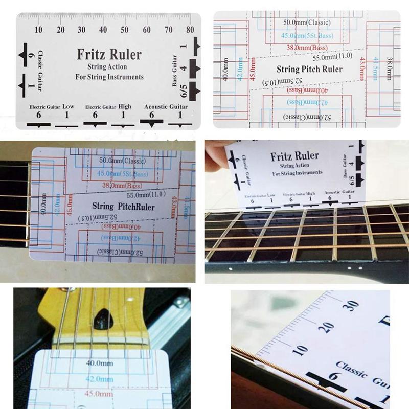 Guitar Tool Kit Repairing Maintenance Tools String Organizer String Action Ruler Gauge Measuring Tool Hex Wrench Set Files Fingerboard Guitar Fret Rocker Leveling. 
