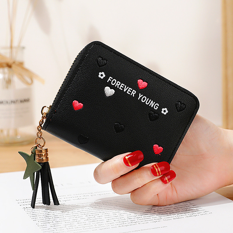 Korean version of the new wallet ladies long zipper large capacity mobile phone bag versatile love color clutch