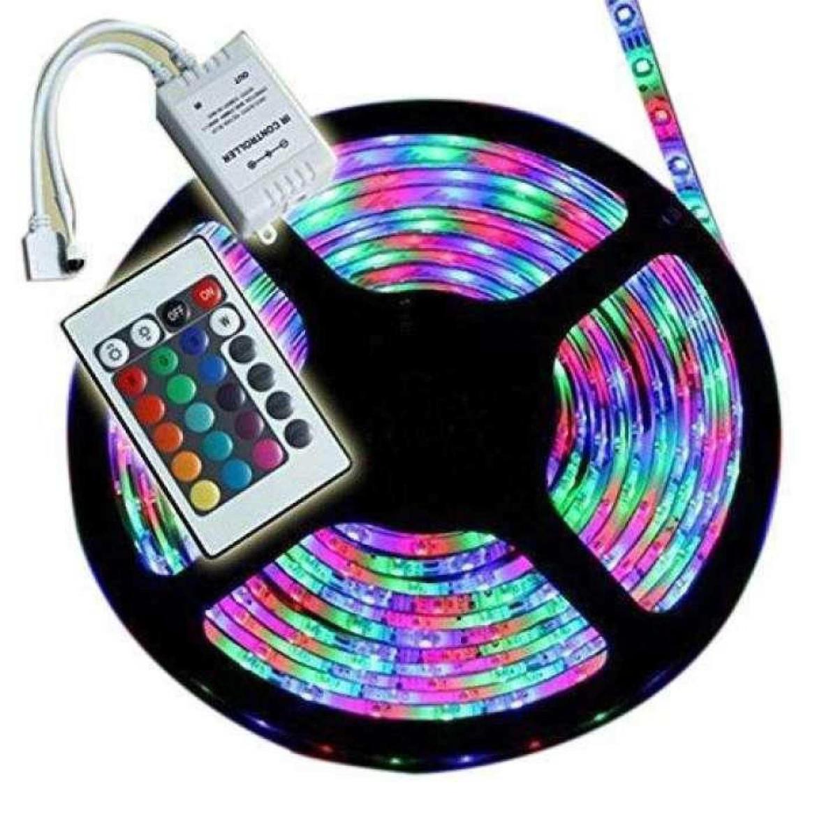 SUPERNIGHT 5M 16.4 Ft SMD 3528 RGB 300 LED Color Changing Kit with Flexible Strip Light 24 Key IR Remote Control and Power Supply - Rgb Led Strip Light - Rgb Light