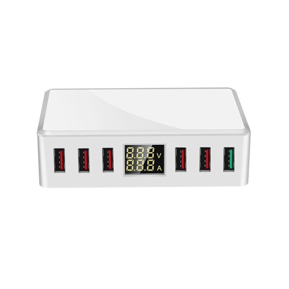 WLX-T9+ Intelligent Portable Quick Charge 3.0  Multi-port USB Fast Charger Adaptive LCD Display 6 Ports 100-240V