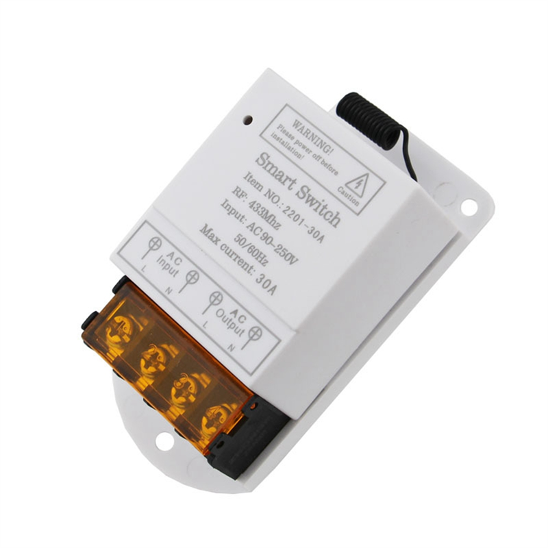 RF Relay Receiver Transmitter High Power AC90250V 30A 433MHz for Water Pump Control