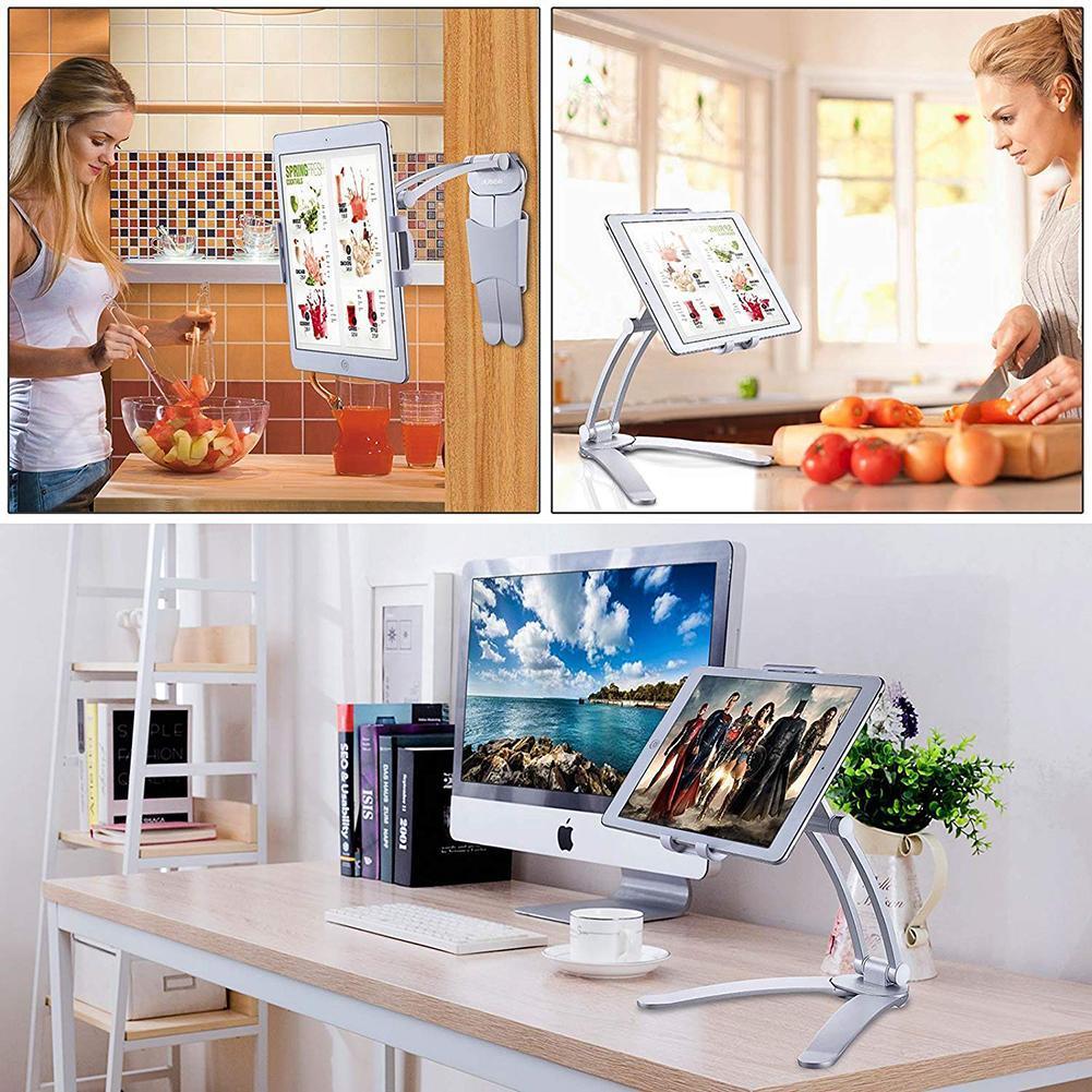 Redcolourful Kitchen Tablet iPad Stand Adjustable Holder Wall Mount for iPad Pro, Surface Pro, iPad Mini. 