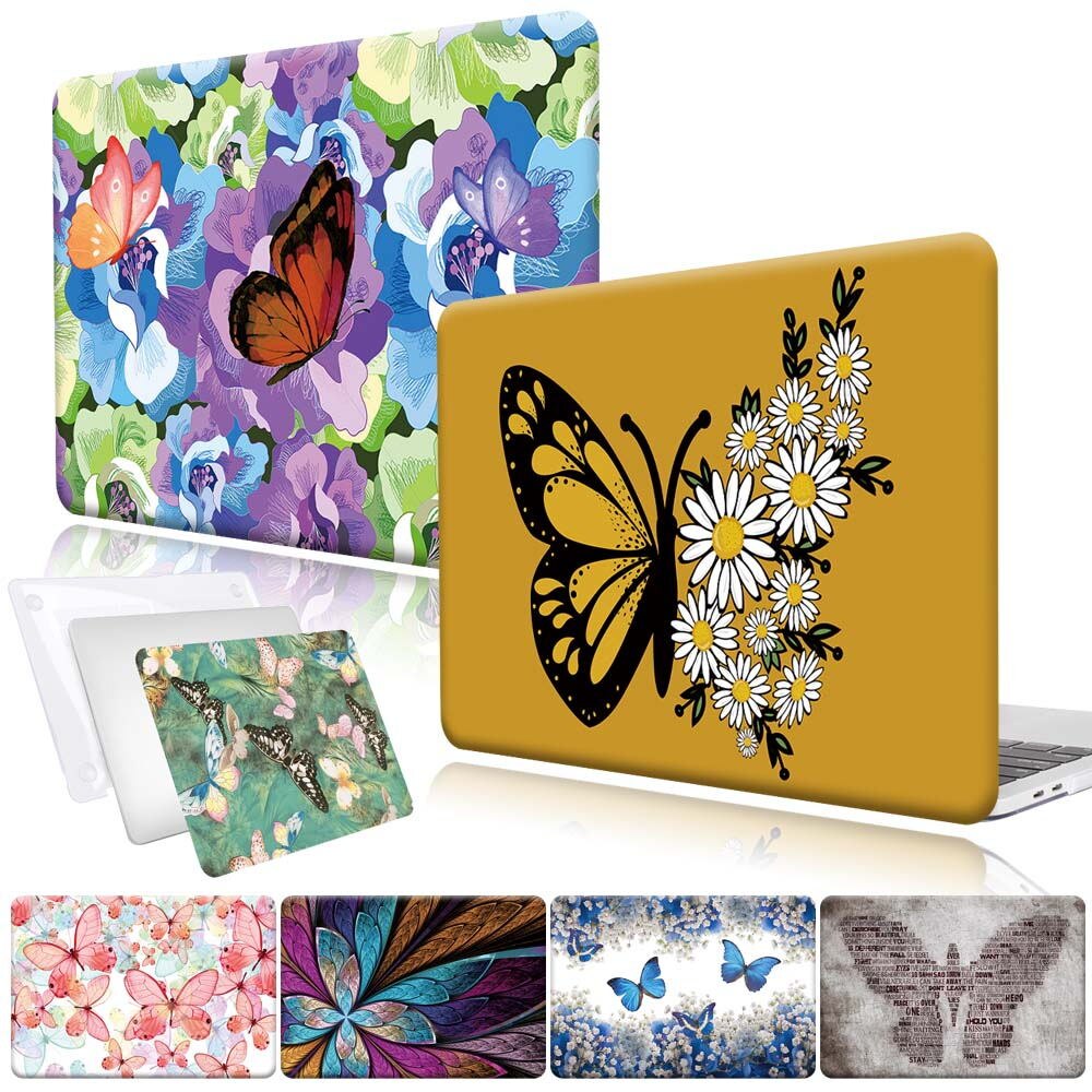 【happy one】Macbook Air 11" A1370 13" A1369 A1466/Air 13" A1932 A2179(Touch ID) - Butterfly Series Hasp Hard Shell Laptop. 