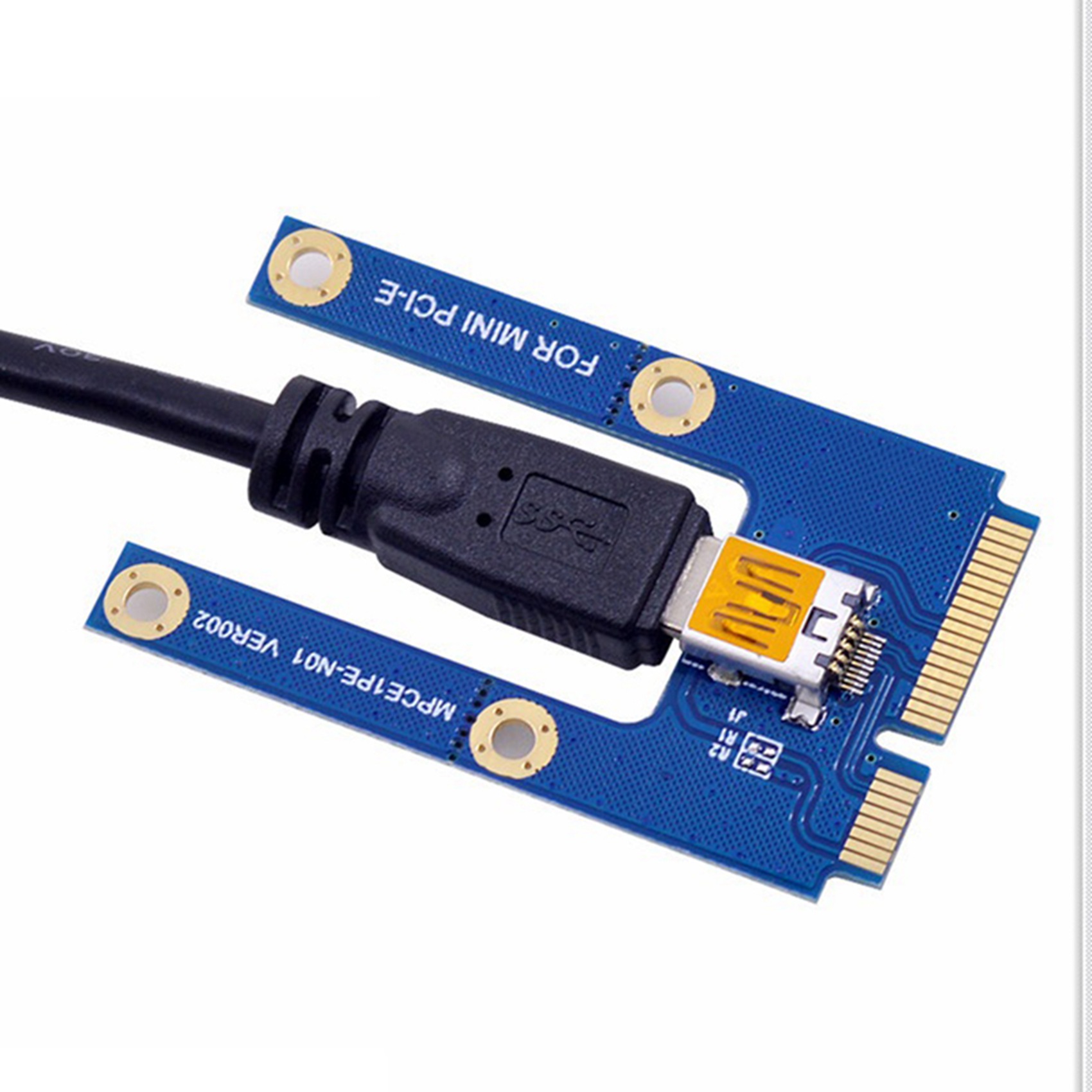 Slot mining card-1 x PCI-E end motherboard
1 x USB CABLE
1 x SATA-8PIN power cord
2 x RP SMA to IPX Cable-Black & Gold & Blue