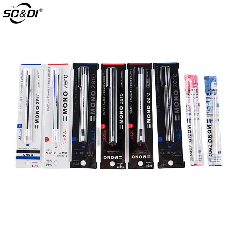 TOMBOW MONO Zero Eraser Sketching Highlighting Mechanical Eraser Refillable Pen Shape Rubber Press Type School Stationery. 