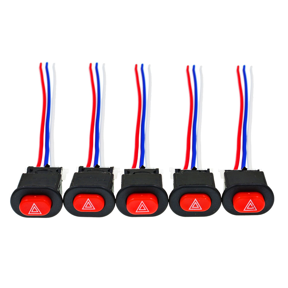 Motorcycle Hazard Light Switch Double Warning Flasher Emergency Signal Wires. 