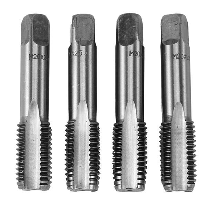 2 Pairs Of Bearing Steel Self-Tapping Drill Bit Hand Tool Thread Metric Taps M20X2.5mm Silver Gray. 