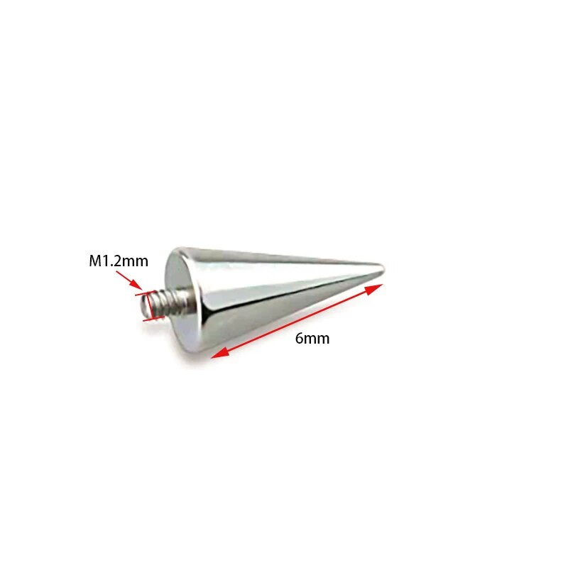 5Pc G23 Titanium Internal Thread Cone Part Piercing 14G 16G Nose Piercings Ear Studs Labret Ring Bar Earring Studs Cone Screw Ba. 