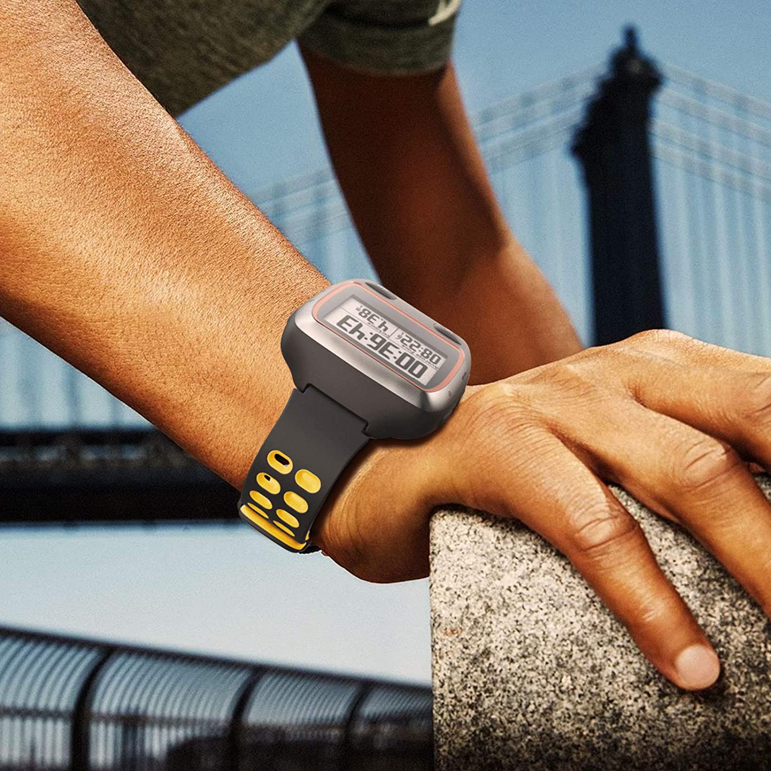 【Golven Toy】 2023 ANBEST Strap for Garmin Forerunner 310XT Soft Silicone Watchband Two-color Band Smart Watch Accessories. 