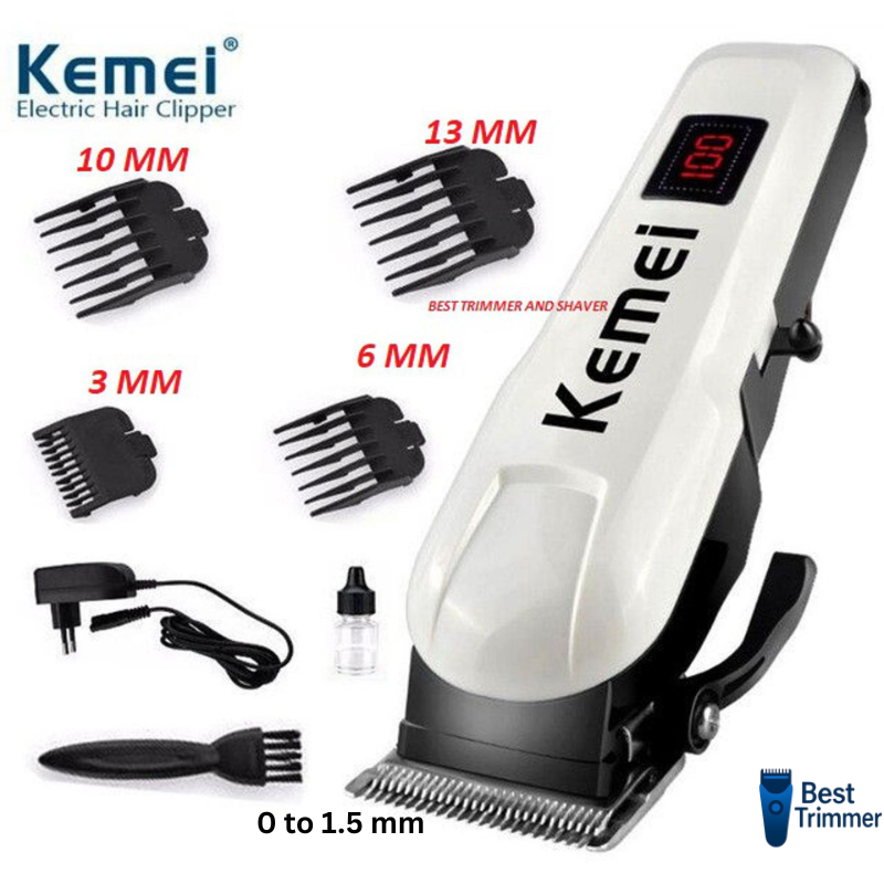 Kemei KM-809A Digital AC/DC Electric Rechargeable Professional Hair Clipper Trimmer