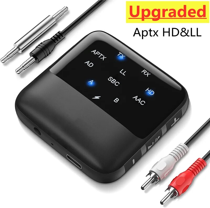Aptx HD LL Low Latency Bluetooth Receiver Transmitter BT 5.2 RCA 3.5mm Jack AUX Wireless Audio Adapter Handsfree Call For TV PC