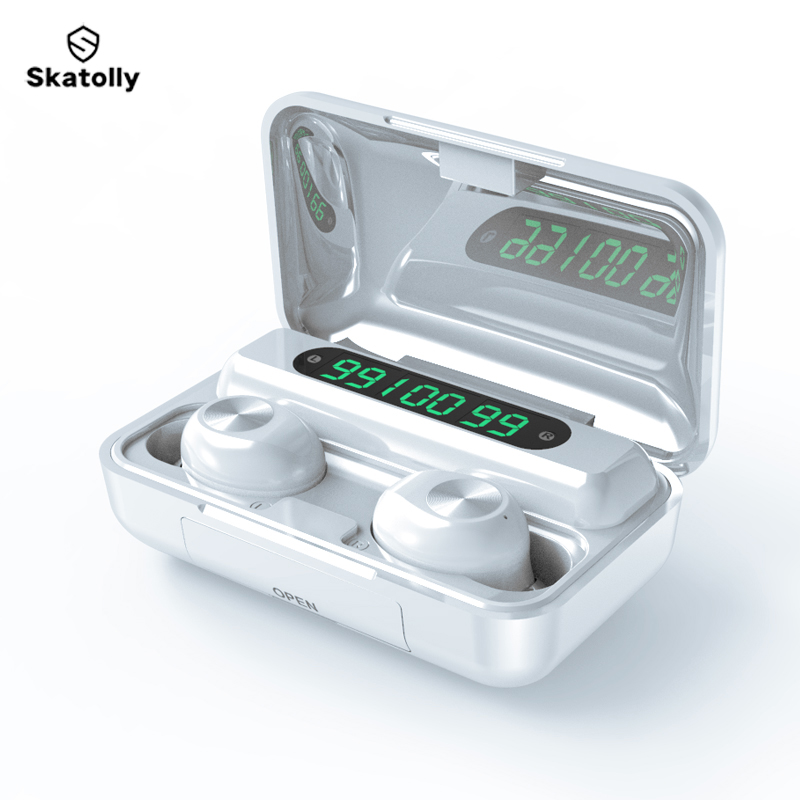F9 TWS Bluetooth Earphones V5.0 TWS Earphones Touch Control LED Display Noise Canceling Earphones with Charging Box for Iphone Xiaomi. 