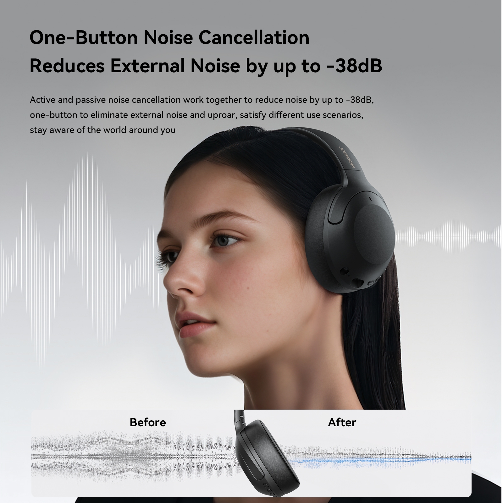 (COD Available） JOYROOM JR-JH2 ANC Bluetooth Wireless Headphones. 