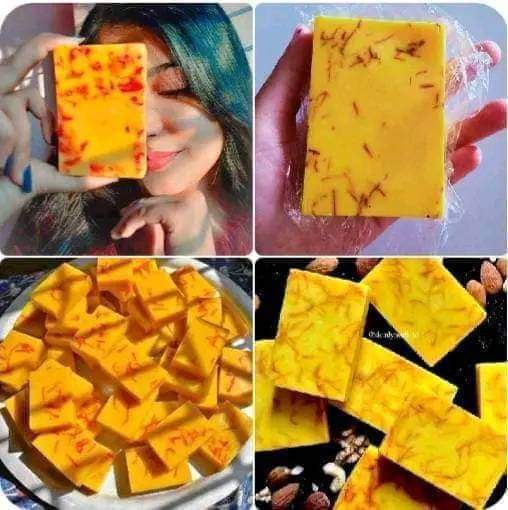 Hand Made Real Saffron Goat Milk Bar Soap -90g. 