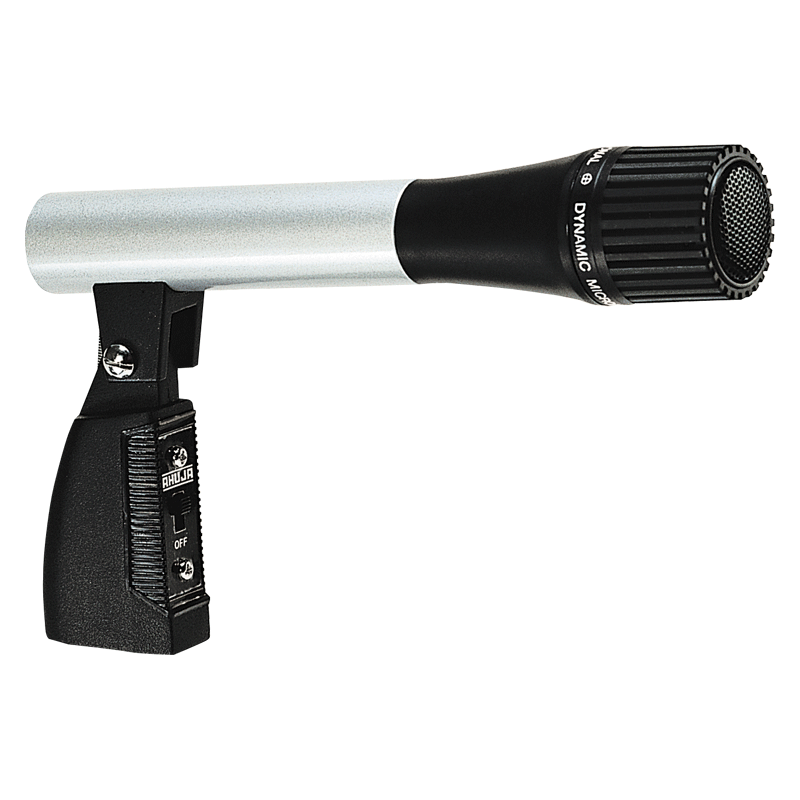 Ahuja AUD-77DX best quality and best performance Wired Microphone Ahuja Unidirectional Dynamic Microphone with Holder Silver