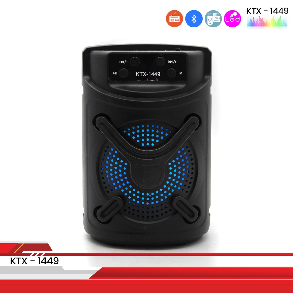 KTX-1449 Bluetooth, USB, TF Card & FM Radio Supported RGB Lighting Speaker. 