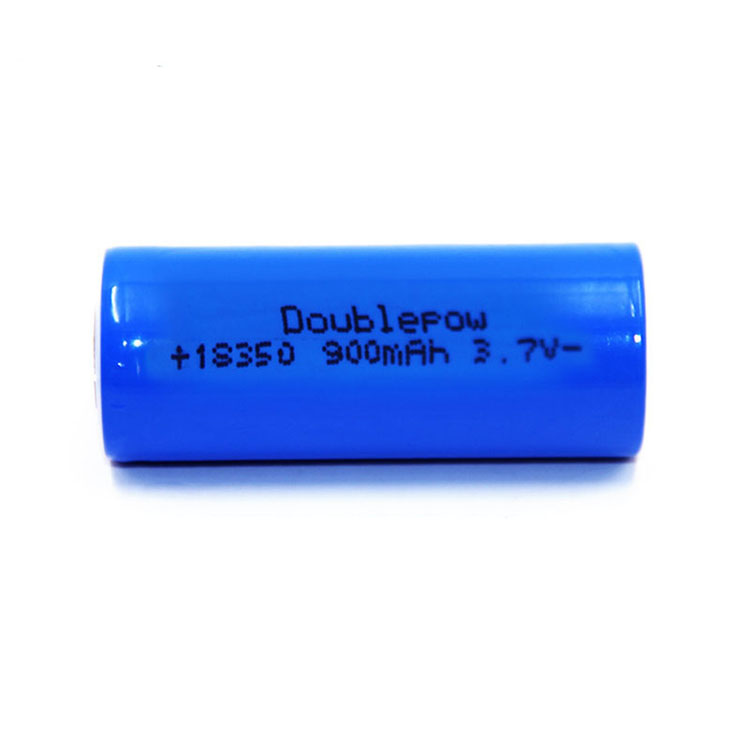 Doublepow ICR 18350 3.7V 900mAh Li-ion Rechargeable Battery with 1200 Cycle Use (Point Top) - 1pcs. 