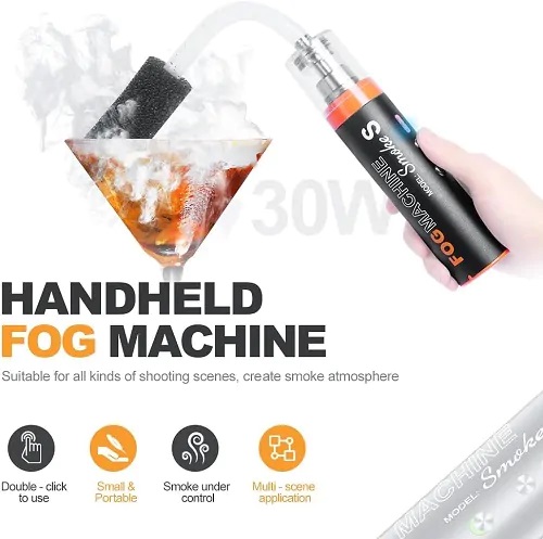 LENSGO Smoke S All-in-One Handheld Professional Fog Machine with Wireless Remote (30W). 