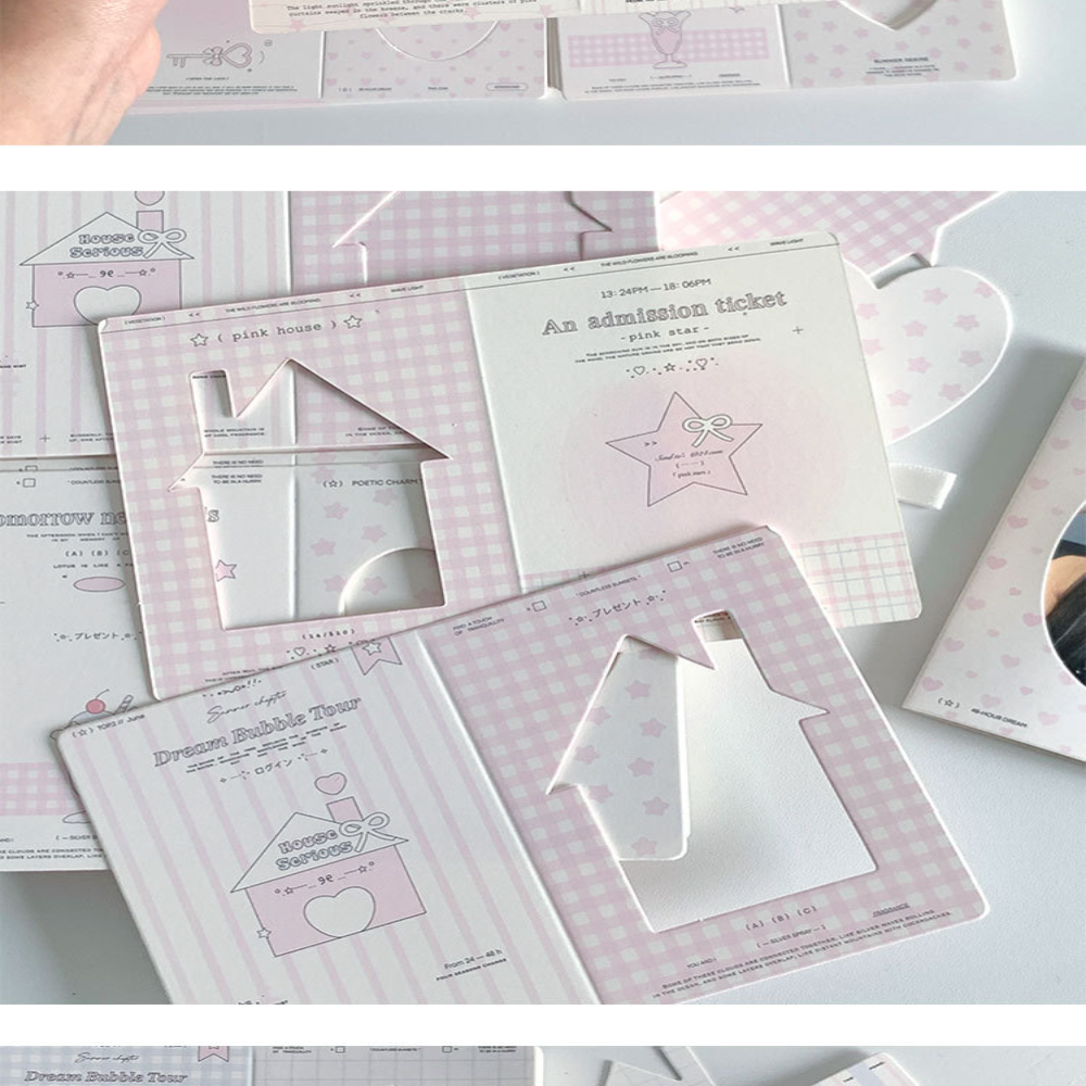 Folded Photocard Packing 3 Inch Cardboard Greeting card Mini Hollowed out Message card for Greeting Crafting DIY projects. 