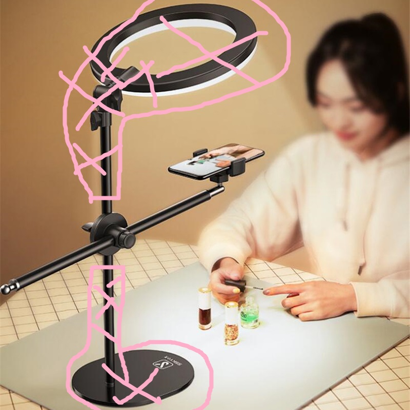 Monopod Mount Bracket Stand With Mobile Phone Holder & Storage Bag Use Any Ring Light Stand, Microphone Stand. 