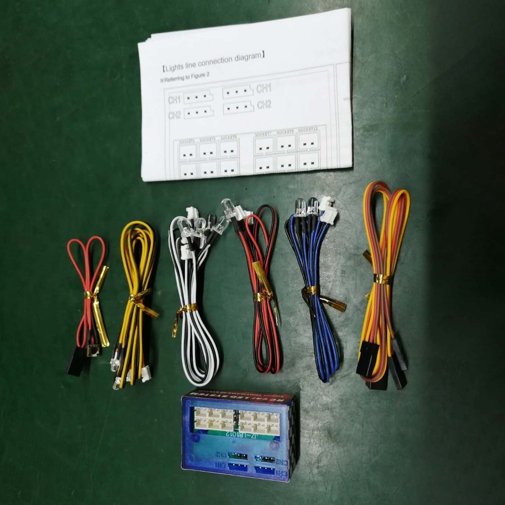 【3C VictoryEagle】Led Light Kit Syestm For 1/10 Rc Car Hsp Scx10 Red. 