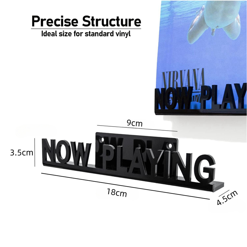 Wall Mount CD Record Display Stand Now Playing Acrylic Vinyl Record Shelf for Home Decoration White Durable. 