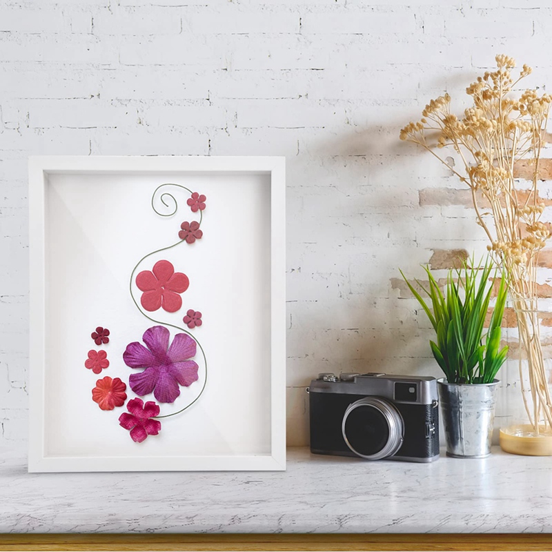 Shadow Box A4, 5CM Deep Box Photo Frame for Tabletop and Wall,3D Picture Frame Display Box for Crafts Memorabilia White. 