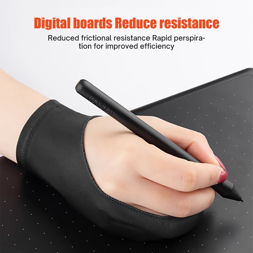 Anti-fouling Two-Fingers Anti-touch Painting Glove For Drawing Tablet Right and Left Glove Anti-Fouling For IPad Screen Board Sarcasmsm. 