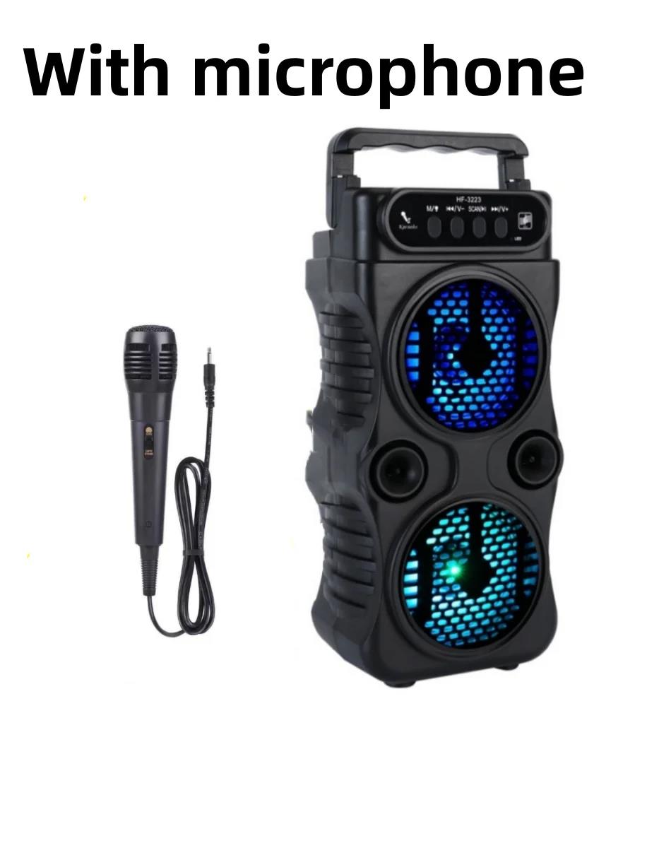 Outdoor Sound Column Subwoofer Wireless Home Karaoke System with MIC Portable Mini Caixa De Som Bluetooth Speaker Party Box AUX. 