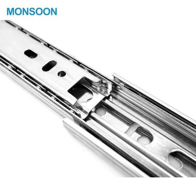 8" SS 3Part Drawer Slider (1set=2ps)Heavy Runners Ball Bearing Drawer Slides Rail Telescopic Metal Duty-MHN. 