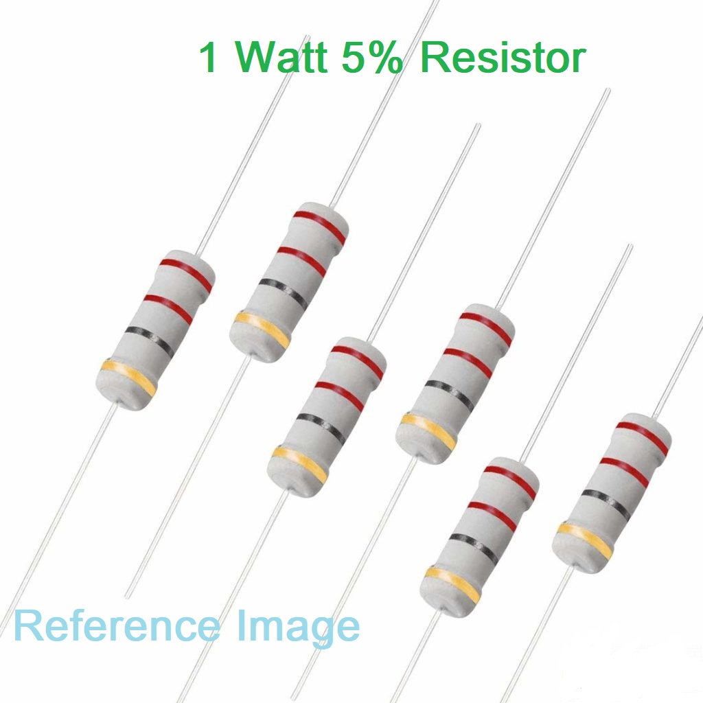 25Pcs- 1Watt 1.5K Ohm Resistor 1W 1.5K Ohm Metal Film Resistor 1.5K Ohm 1 Watt Metal Oxide Film Resistor Axial Leads 1.5K Ohm ±5% Tolerance 2 Pin Leads. 
